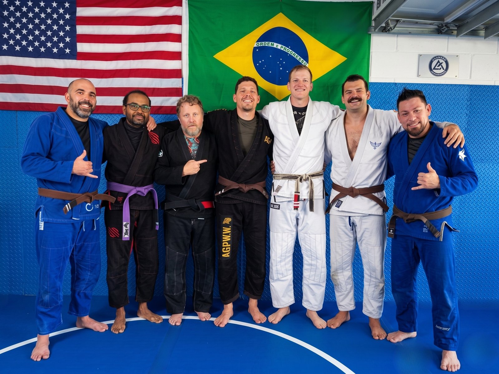 Submit BJJ Academy students training together in Winter Garden, FL — adult Brazilian Jiu-Jitsu group class